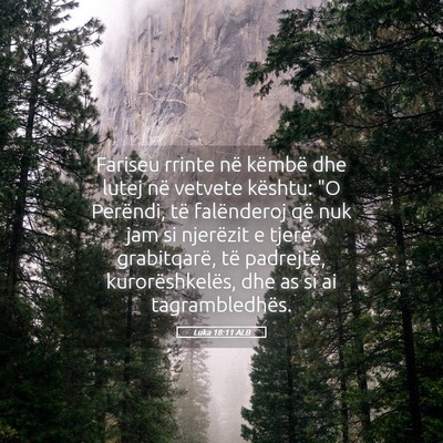 Picture 05 - Luka 18:11 ALB - Fariseu rrinte në këmbë dhe lutej në vetvete - Bible Verse Picture