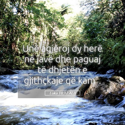 Picture 05 - Luka 18:12 ALB - Unë agjëroj dy herë në javë dhe paguaj të - Bible Verse Picture