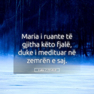 Picture 05 - Luka 2:19 ALB - Maria i ruante të gjitha këto fjalë, duke i - Bible Verse Picture