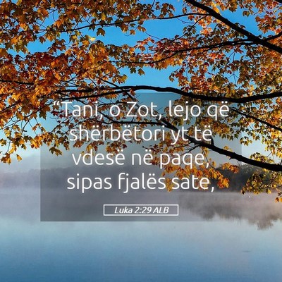 Picture 05 - Luka 2:29 ALB - “Tani, o Zot, lejo që shërbëtori yt të - Bible Verse Picture