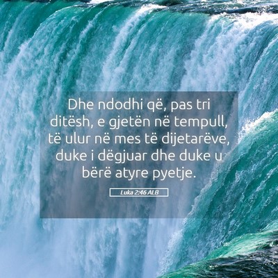 Picture 05 - Luka 2:46 ALB - Dhe ndodhi që, pas tri ditësh, e gjetën në - Bible Verse Picture