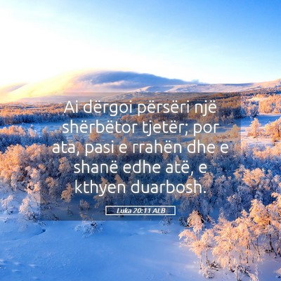 Picture 05 - Luka 20:11 ALB - Ai dërgoi përsëri një shërbëtor tjetër; - Bible Verse Picture