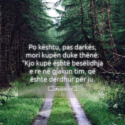 Picture 05 - Luka 22:20 ALB - Po kështu, pas darkës, mori kupën duke - Bible Verse Picture