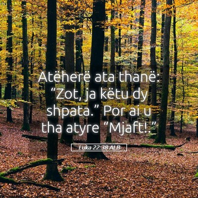 Picture 05 - Luka 22:38 ALB - Atëherë ata thanë: “Zot, ja këtu dy - Bible Verse Picture