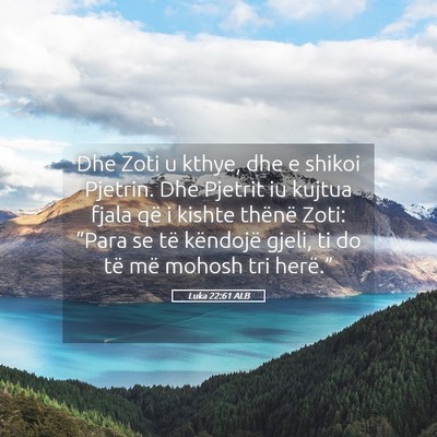Picture 05 - Luka 22:61 ALB - Dhe Zoti u kthye, dhe e shikoi Pjetrin. Dhe - Bible Verse Picture