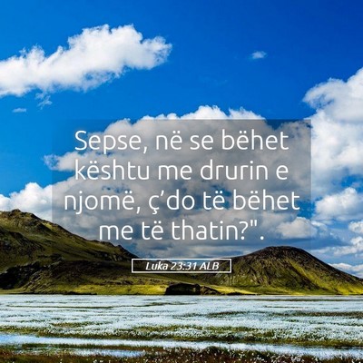 Picture 05 - Luka 23:31 ALB - Sepse, në se bëhet kështu me drurin e njomë, - Bible Verse Picture