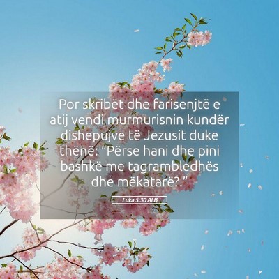 Picture 05 - Luka 5:30 ALB - Por skribët dhe farisenjtë e atij vendi - Bible Verse Picture