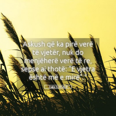 Picture 05 - Luka 5:39 ALB - Askush që ka pirë verë të vjetër, nuk do - Bible Verse Picture