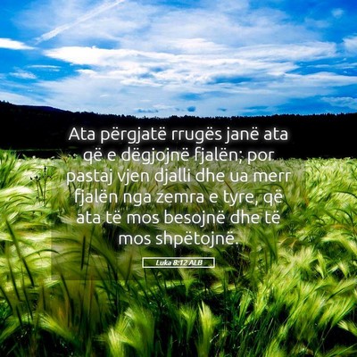 Picture 05 - Luka 8:12 ALB - Ata përgjatë rrugës janë ata që e dëgjojnë - Bible Verse Picture