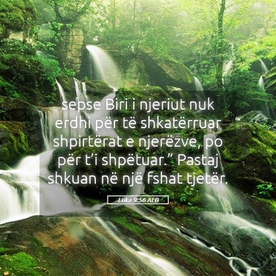 Picture 05 - Luka 9:56 ALB - sepse Biri i njeriut nuk erdhi për të - Bible Verse Picture