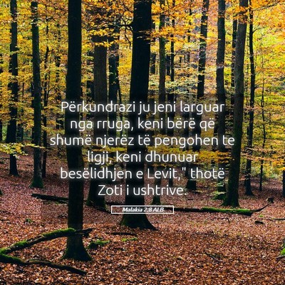 Picture 05 - Malakia 2:8 ALB - Përkundrazi ju jeni larguar nga rruga, keni - Bible Verse Picture