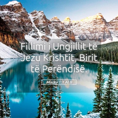 Picture 05 - Marku 1:1 ALB - Fillimi i Ungjillit të Jezu Krishtit, Birit të - Bible Verse Picture