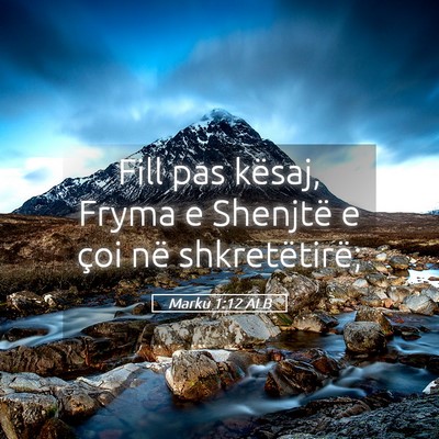 Picture 05 - Marku 1:12 ALB - Fill pas kësaj, Fryma e Shenjtë e çoi në - Bible Verse Picture