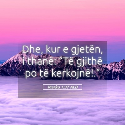 Picture 05 - Marku 1:37 ALB - Dhe, kur e gjetën, i thanë: “Të gjithë po - Bible Verse Picture