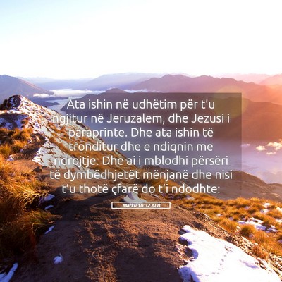 Picture 05 - Marku 10:32 ALB - Ata ishin në udhëtim për t’u ngjitur në - Bible Verse Picture