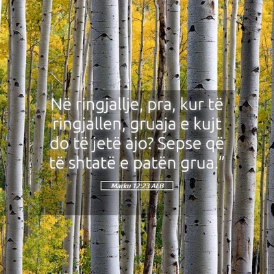 Picture 05 - Marku 12:23 ALB - Në ringjallje, pra, kur të ringjallen, gruaja e - Bible Verse Picture