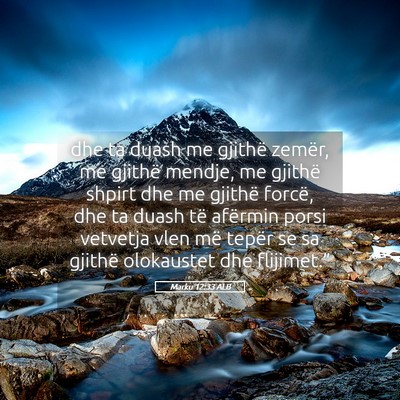Picture 05 - Marku 12:33 ALB - dhe ta duash me gjithë zemër, me gjithë - Bible Verse Picture