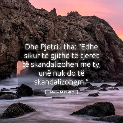 Picture 05 - Marku 14:29 ALB - Dhe Pjetri i tha: “Edhe sikur të gjithë të - Bible Verse Picture