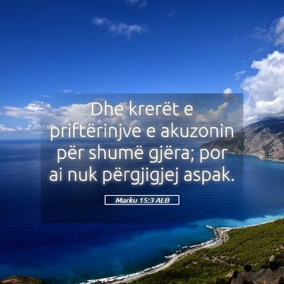 Picture 05 - Marku 15:3 ALB - Dhe krerët e priftërinjve e akuzonin për - Bible Verse Picture