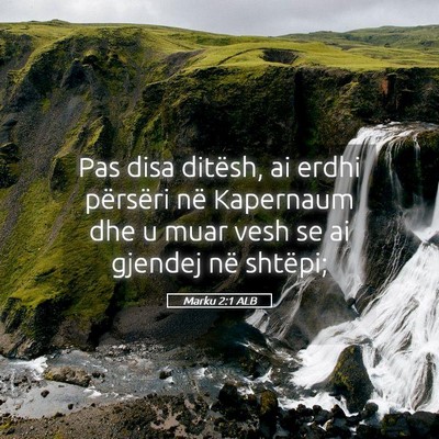 Picture 05 - Marku 2:1 ALB - Pas disa ditësh, ai erdhi përsëri në - Bible Verse Picture