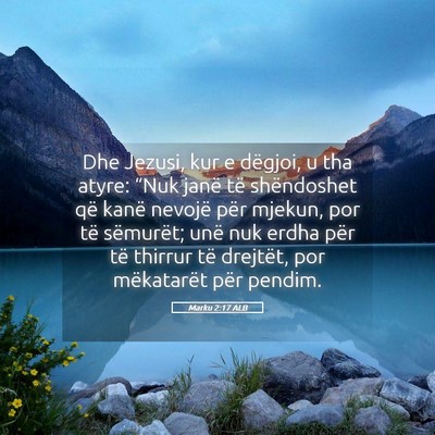 Picture 05 - Marku 2:17 ALB - Dhe Jezusi, kur e dëgjoi, u tha atyre: “Nuk - Bible Verse Picture