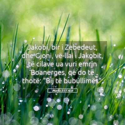 Picture 05 - Marku 3:17 ALB - Jakobi, bir i Zebedeut, dhe Gjoni, vë-llai i - Bible Verse Picture