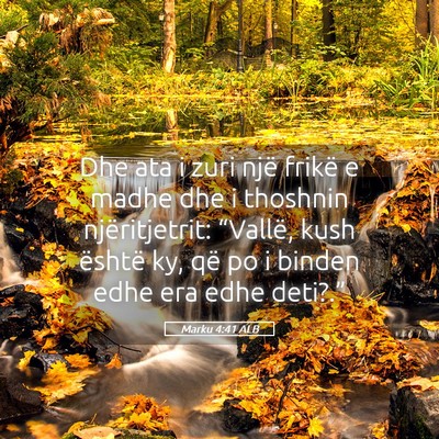 Picture 05 - Marku 4:41 ALB - Dhe ata i zuri një frikë e madhe dhe i thoshnin - Bible Verse Picture