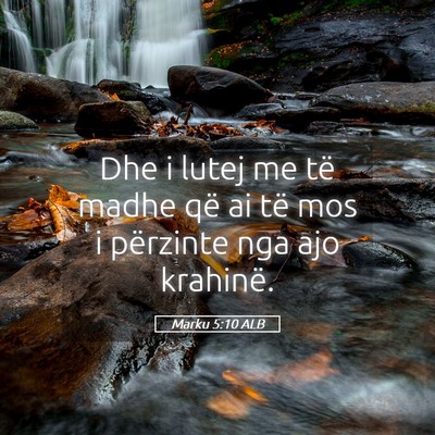 Picture 05 - Marku 5:10 ALB - Dhe i lutej me të madhe që ai të mos i - Bible Verse Picture
