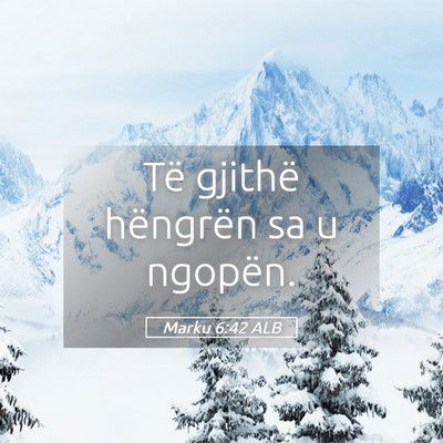Picture 05 - Marku 6:42 ALB - Të gjithë hëngrën sa u - Bible Verse Picture