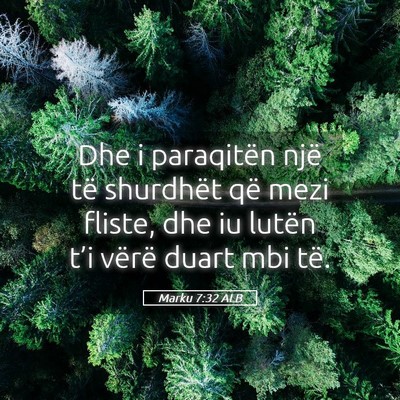 Picture 05 - Marku 7:32 ALB - Dhe i paraqitën një të shurdhët që mezi - Bible Verse Picture