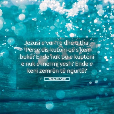 Picture 05 - Marku 8:17 ALB - Jezusi e vuri re dhe u tha: “Përse dis-kutoni - Bible Verse Picture