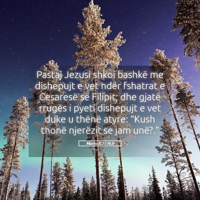 Picture 05 - Marku 8:27 ALB - Pastaj Jezusi shkoi bashkë me dishepujt e vet - Bible Verse Picture