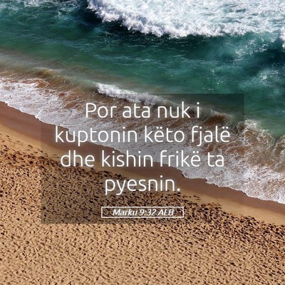 Picture 05 - Marku 9:32 ALB - Por ata nuk i kuptonin këto fjalë dhe kishin - Bible Verse Picture