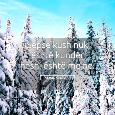 Picture 05 - Marku 9:40 ALB - Sepse kush nuk është kundër nesh, është me - Bible Verse Picture