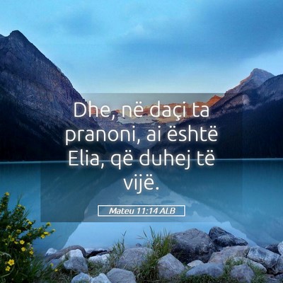 Picture 05 - Mateu 11:14 ALB - Dhe, në daçi ta pranoni, ai është Elia, që - Bible Verse Picture