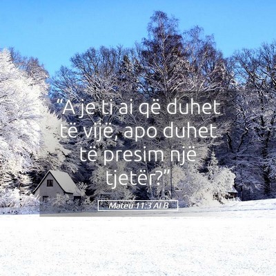 Picture 05 - Mateu 11:3 ALB - “A je ti ai që duhet të vijë, apo duhet të - Bible Verse Picture