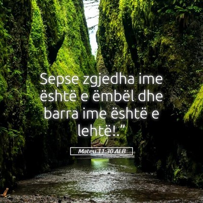Picture 05 - Mateu 11:30 ALB - Sepse zgjedha ime është e ëmbël dhe barra ime - Bible Verse Picture