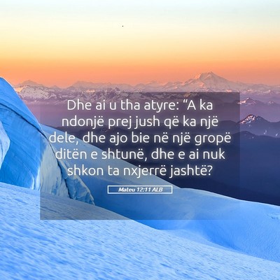 Picture 05 - Mateu 12:11 ALB - Dhe ai u tha atyre: “A ka ndonjë prej jush që - Bible Verse Picture