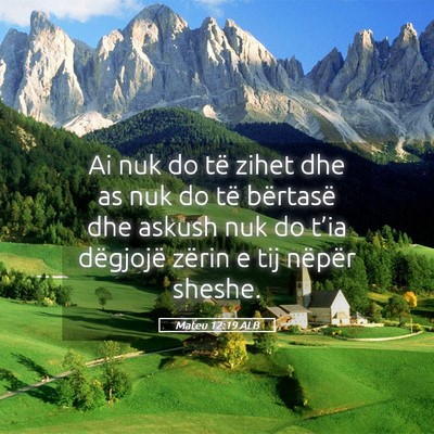 Picture 05 - Mateu 12:19 ALB - Ai nuk do të zihet dhe as nuk do të bërtasë - Bible Verse Picture