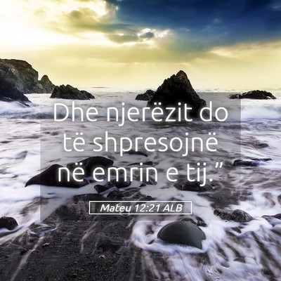 Picture 05 - Mateu 12:21 ALB - Dhe njerëzit do të shpresojnë në emrin e - Bible Verse Picture