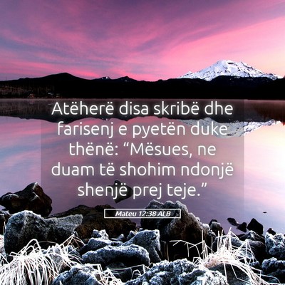 Picture 05 - Mateu 12:38 ALB - Atëherë disa skribë dhe farisenj e pyetën - Bible Verse Picture