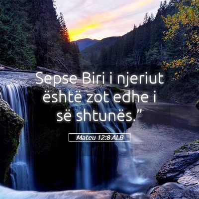 Picture 05 - Mateu 12:8 ALB - Sepse Biri i njeriut është zot edhe i së - Bible Verse Picture