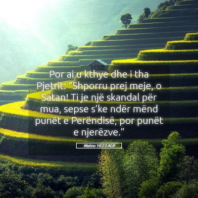 Picture 05 - Mateu 16:23 ALB - Por ai u kthye dhe i tha Pjetrit: “Shporru prej - Bible Verse Picture