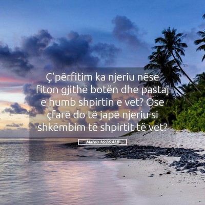 Picture 05 - Mateu 16:26 ALB - Ç’përfitim ka njeriu nëse fiton gjithë - Bible Verse Picture