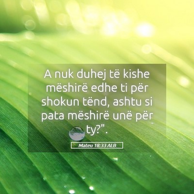 Picture 05 - Mateu 18:33 ALB - A nuk duhej të kishe mëshirë edhe ti për - Bible Verse Picture