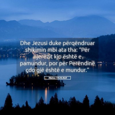 Picture 05 - Mateu 19:26 ALB - Dhe Jezusi duke përqëndruar shikimin mbi ata - Bible Verse Picture