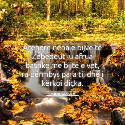 Picture 05 - Mateu 20:20 ALB - Atëherë nëna e bijve të Zebedeut iu afrua - Bible Verse Picture