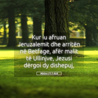 Picture 05 - Mateu 21:1 ALB - Kur iu afruan Jeruzalemit dhe arritën në - Bible Verse Picture