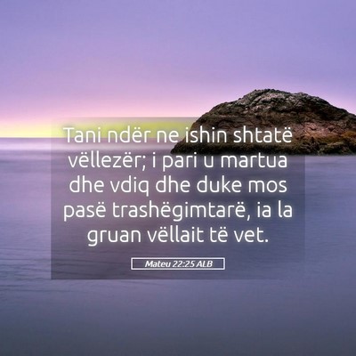 Picture 05 - Mateu 22:25 ALB - Tani ndër ne ishin shtatë vëllezër; i pari u - Bible Verse Picture