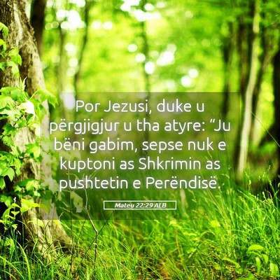 Picture 05 - Mateu 22:29 ALB - Por Jezusi, duke u përgjigjur u tha atyre: “Ju - Bible Verse Picture